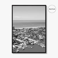 Fort Myers Beach Black and White Fine Art Photo Print, Aerial, Florida, USA, Poster