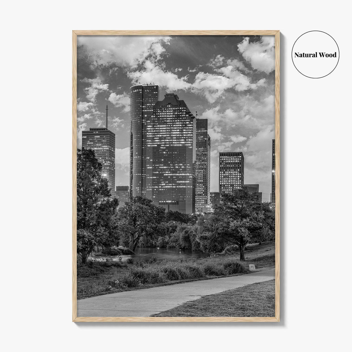 Houston Skyline Black and White Fine Art Photo Print, Downtown Wall Decor, Texas USA