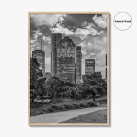 Houston Skyline Black and White Fine Art Photo Print, Downtown Wall Decor, Texas USA