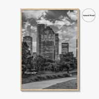 Houston Skyline Black and White Fine Art Photo Print, Downtown Wall Decor, Texas USA