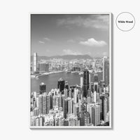 Hong Kong Skyline Black and White Fine Art Photo Print, Victoria Peak Poster