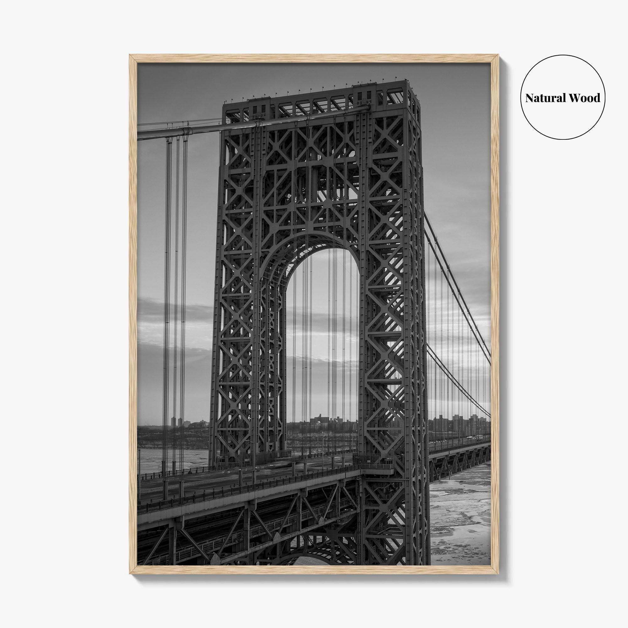 George Washington Bridge Black and White Fine Art Photo Print, NYC New Jersey Poster