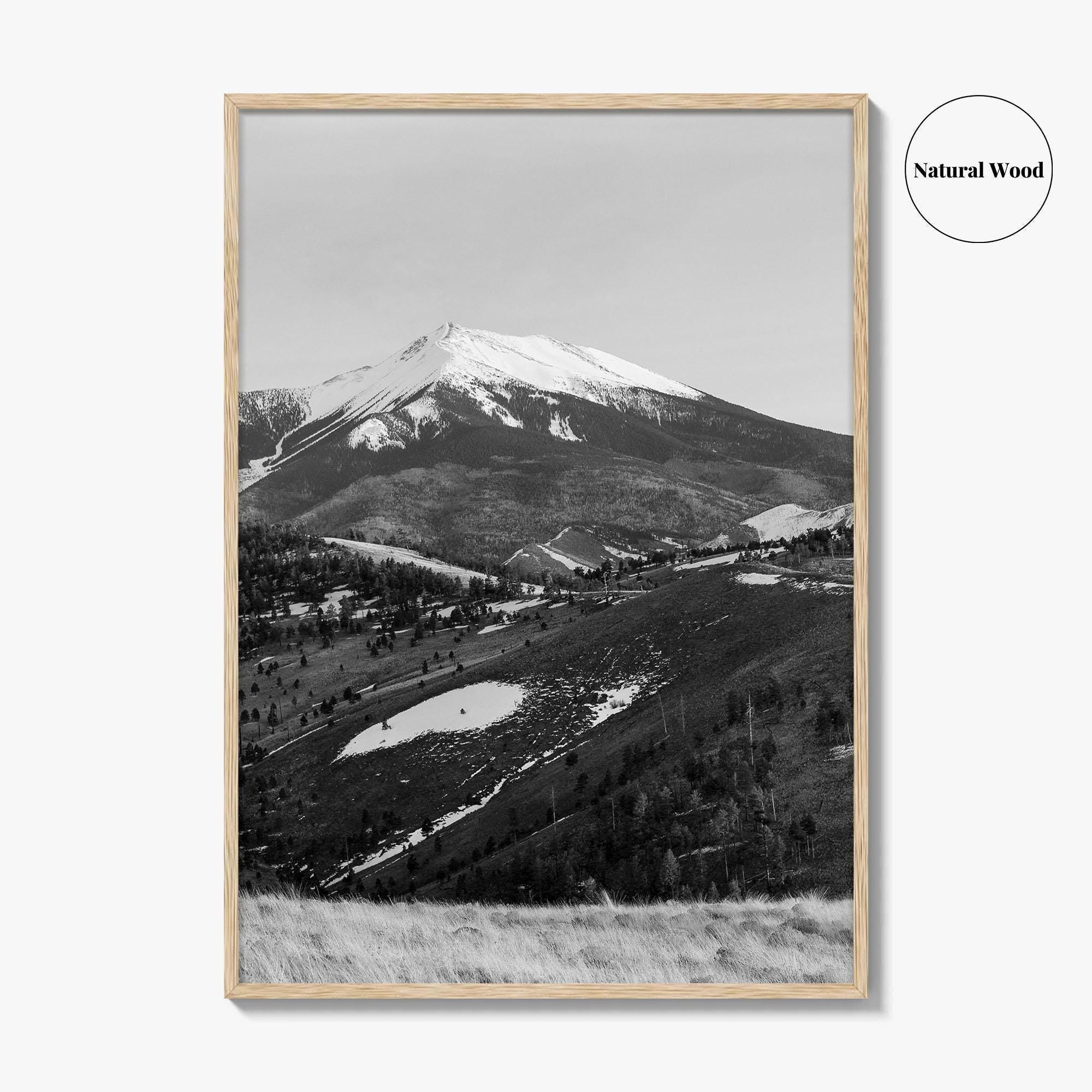 Flagstaff Black and White Fine Art Photo Print, Mount Humphreys, Arizona, USA, Poster