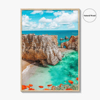 Algarve Portugal Fine Art Photo Print, Beach Cliff Coastline, Turquoise Water Wall Decor