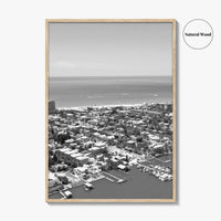 Fort Myers Beach Black and White Fine Art Photo Print, Aerial, Florida, USA, Poster