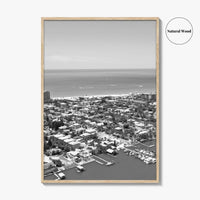 Fort Myers Beach Black and White Fine Art Photo Print, Aerial, Florida, USA, Poster
