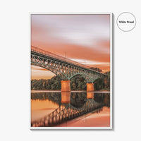 Augusta Maine Fine Art Photo Print, Kennebec River, Memorial Bridge, USA Wall Decor Poster