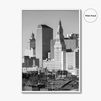 Hartford Skyline Black and White Fine Art Photo Print, Connecticut Poster