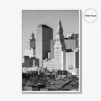 Hartford Skyline Black and White Fine Art Photo Print, Connecticut Poster