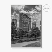 Houston Skyline Black and White Fine Art Photo Print, Downtown Wall Decor, Texas USA
