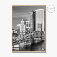Jacksonville Skyline Black and White Fine Art Photo Print, St Johns River Poster