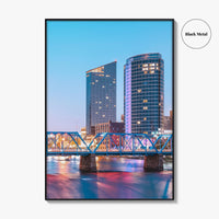 Grand Rapids Skyline Fine Art Photo Print, Michigan, USA, Grand River, Wall Poster