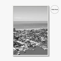 Fort Myers Beach Black and White Fine Art Photo Print, Aerial, Florida, USA, Poster