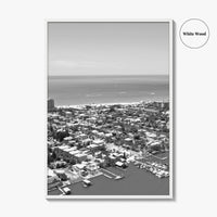 Fort Myers Beach Black and White Fine Art Photo Print, Aerial, Florida, USA, Poster