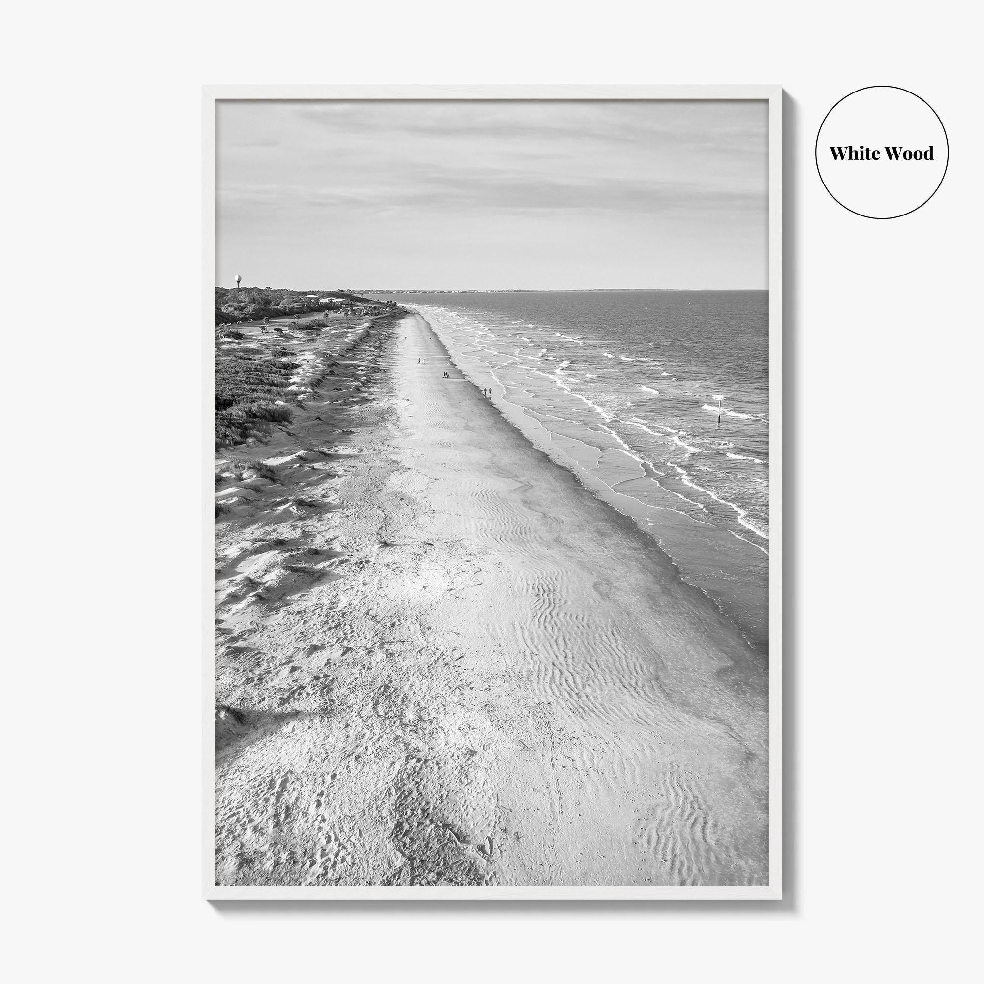 Jekyll Island Black and White Fine Art Photo Print, Georgia Coastal Poster
