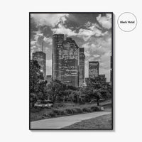 Houston Skyline Black and White Fine Art Photo Print, Downtown Wall Decor, Texas USA