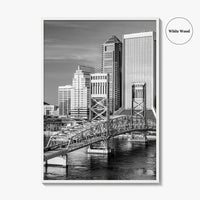 Jacksonville Skyline Black and White Fine Art Photo Print, St Johns River Poster