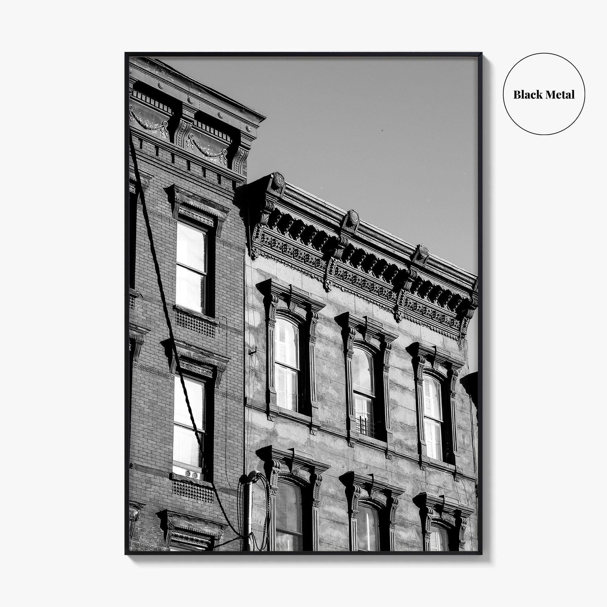 Hoboken Black and White Fine Art Photo Print, New Jersey Brownstones Poster
