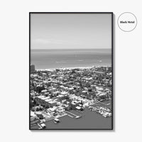 Fort Myers Beach Black and White Fine Art Photo Print, Aerial, Florida, USA, Poster
