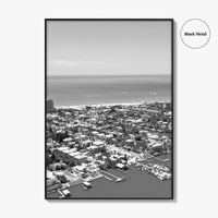 Fort Myers Beach Black and White Fine Art Photo Print, Aerial, Florida, USA, Poster