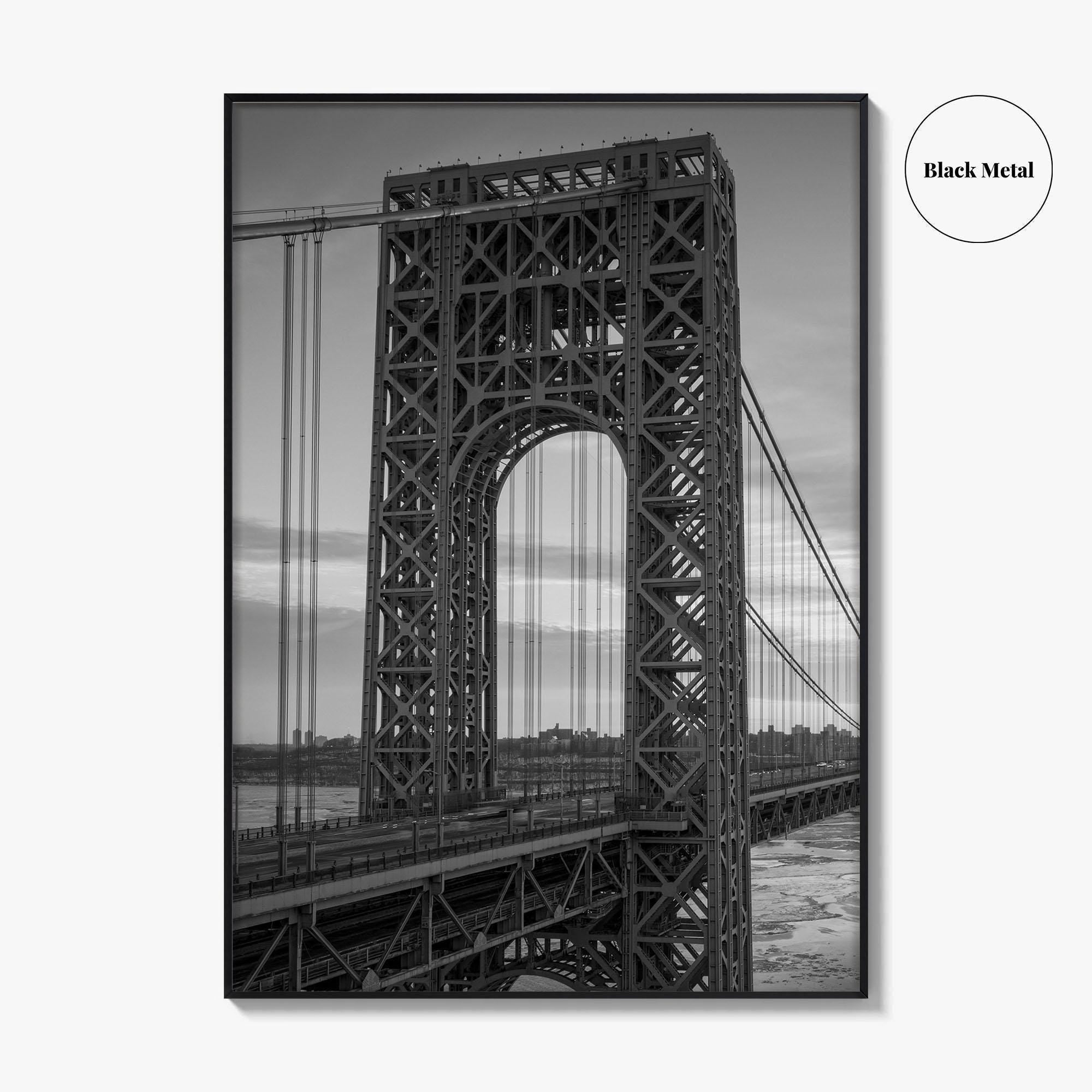 George Washington Bridge Black and White Fine Art Photo Print, NYC New Jersey Poster