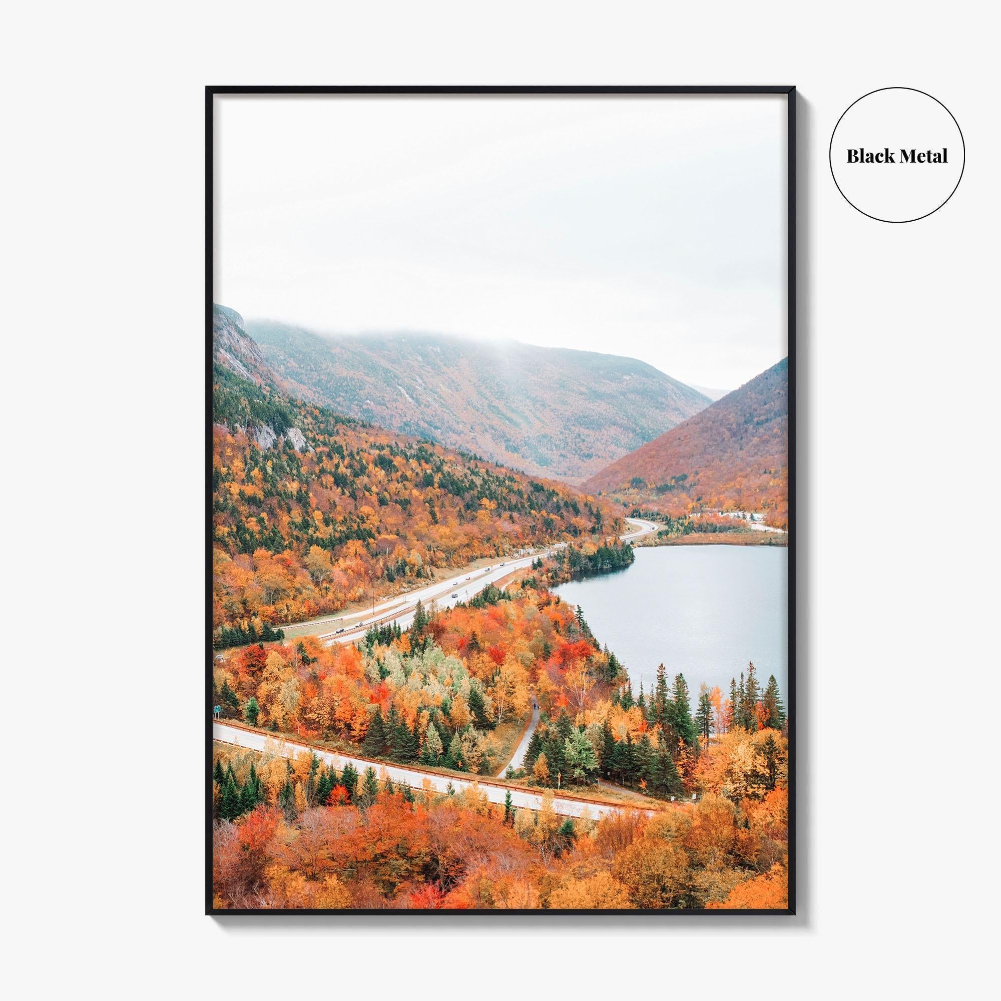 Franconia Notch Fine Art Photo Print, Echo Lake, New Hampshire, White Mountains, Autumn Poster