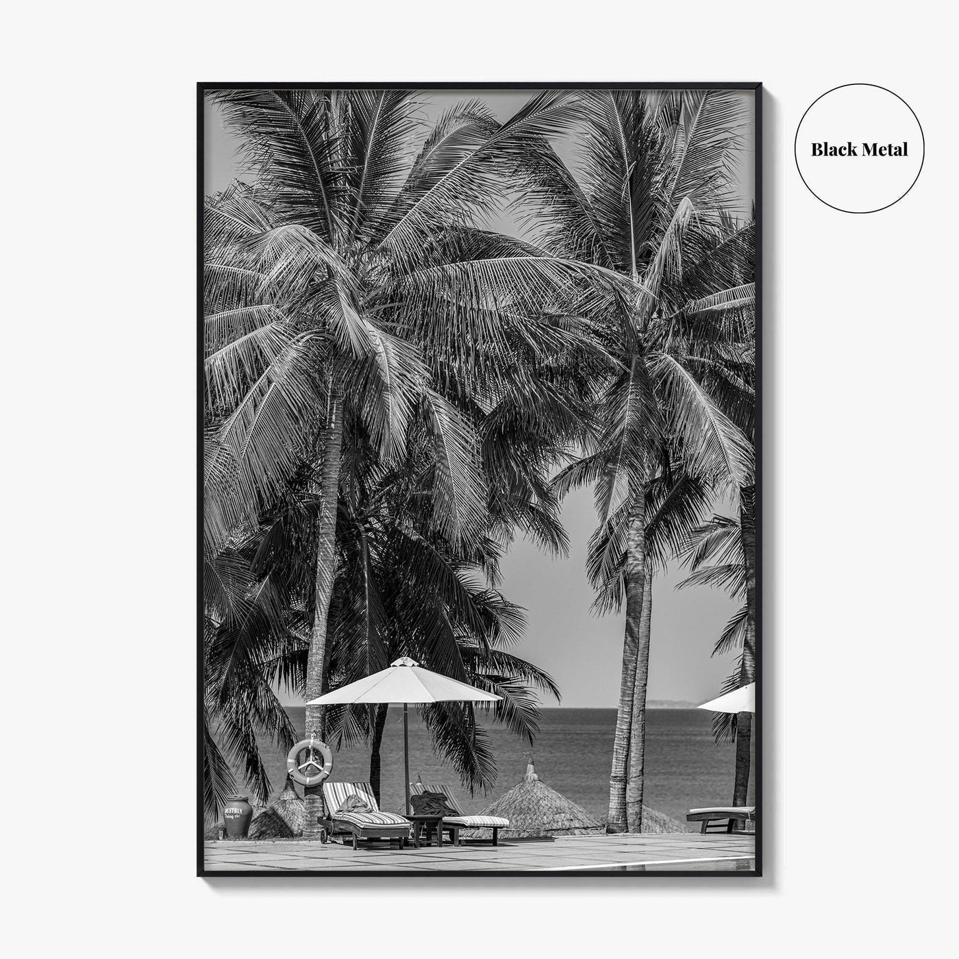 Guam Black and White Fine Art Photo Print, Tumon Bay Beach, Wall Poster
