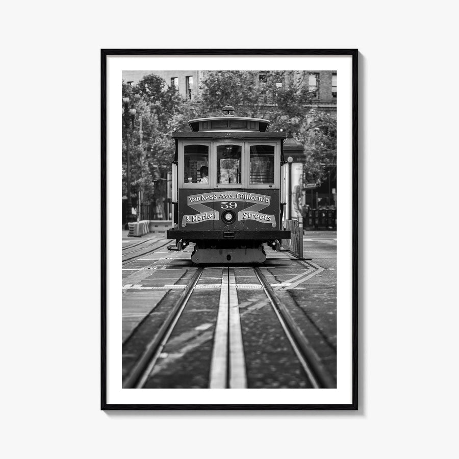 San Francisco Black and White Fine Art Photo Print, Cable Car, California Poster