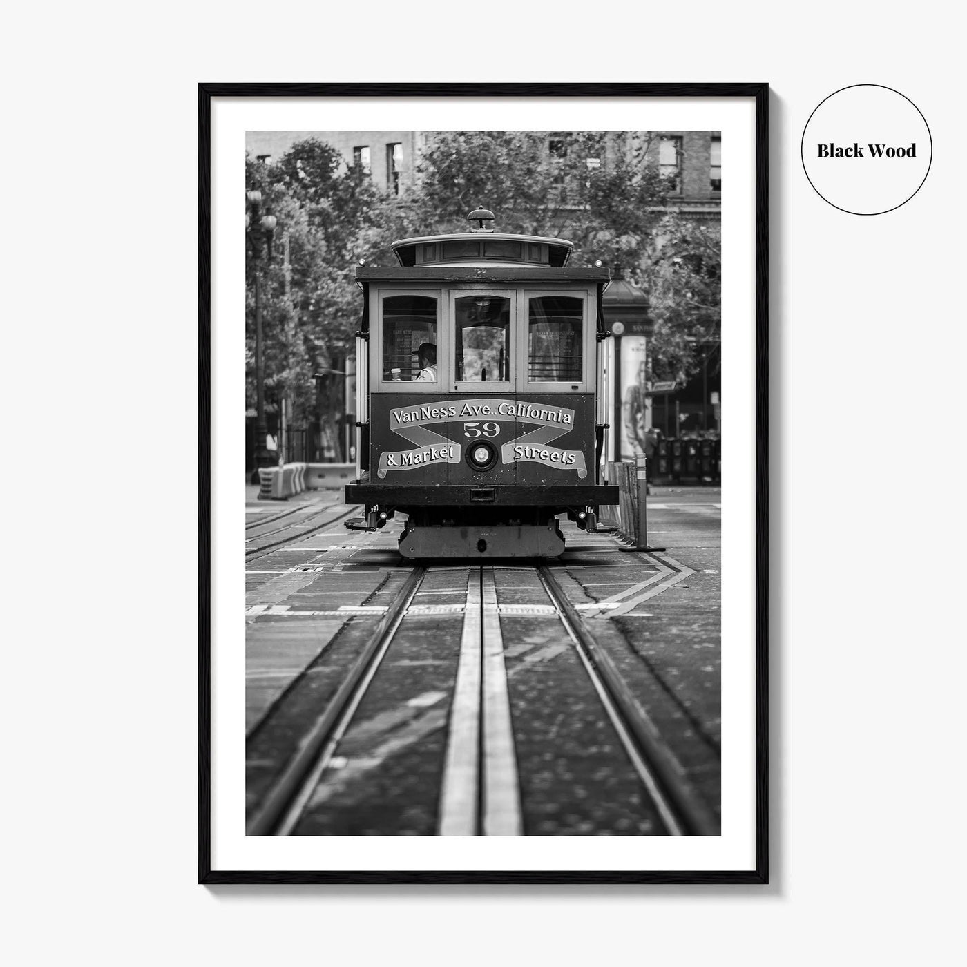 San Francisco Black and White Fine Art Photo Print, Cable Car, California Poster