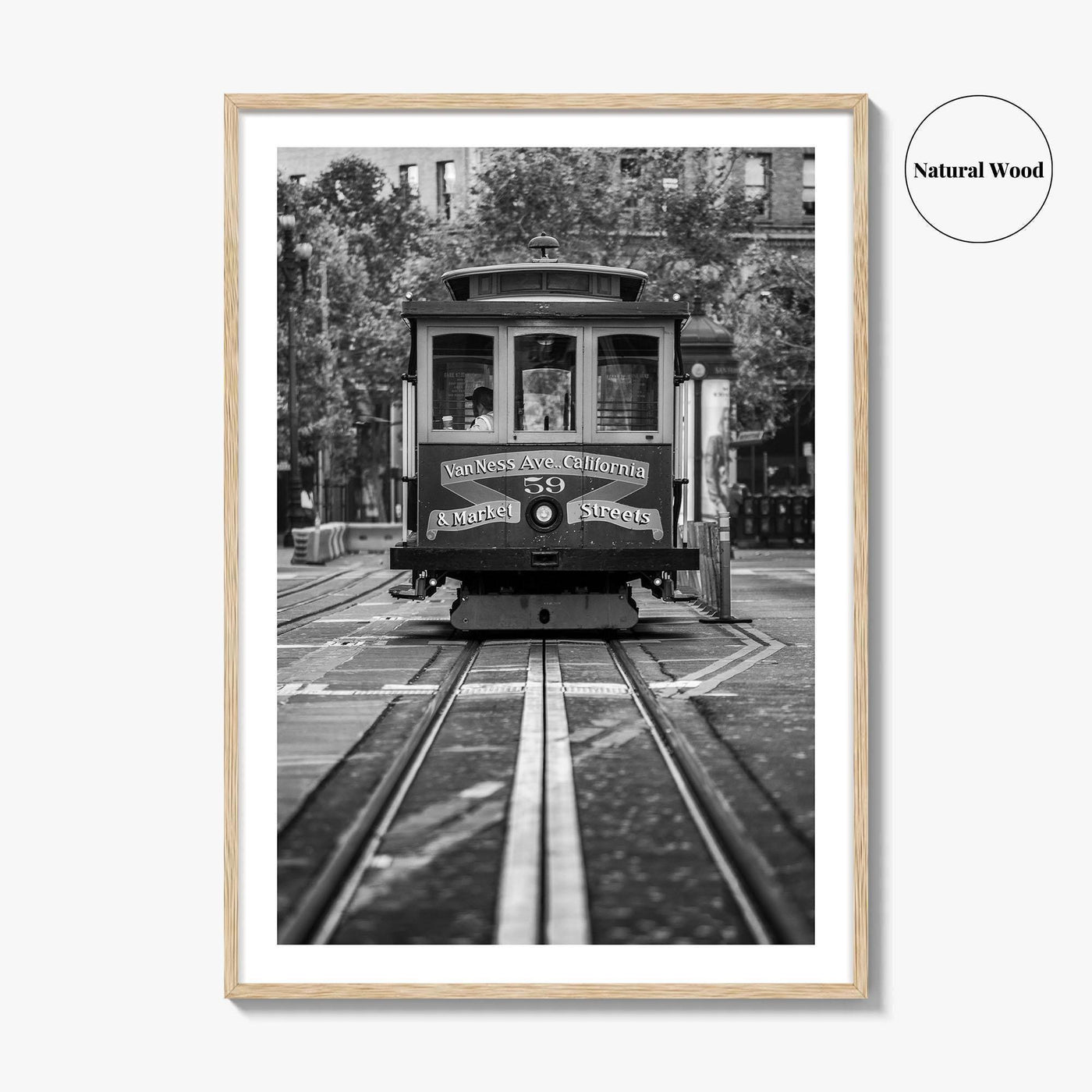 San Francisco Black and White Fine Art Photo Print, Cable Car, California Poster