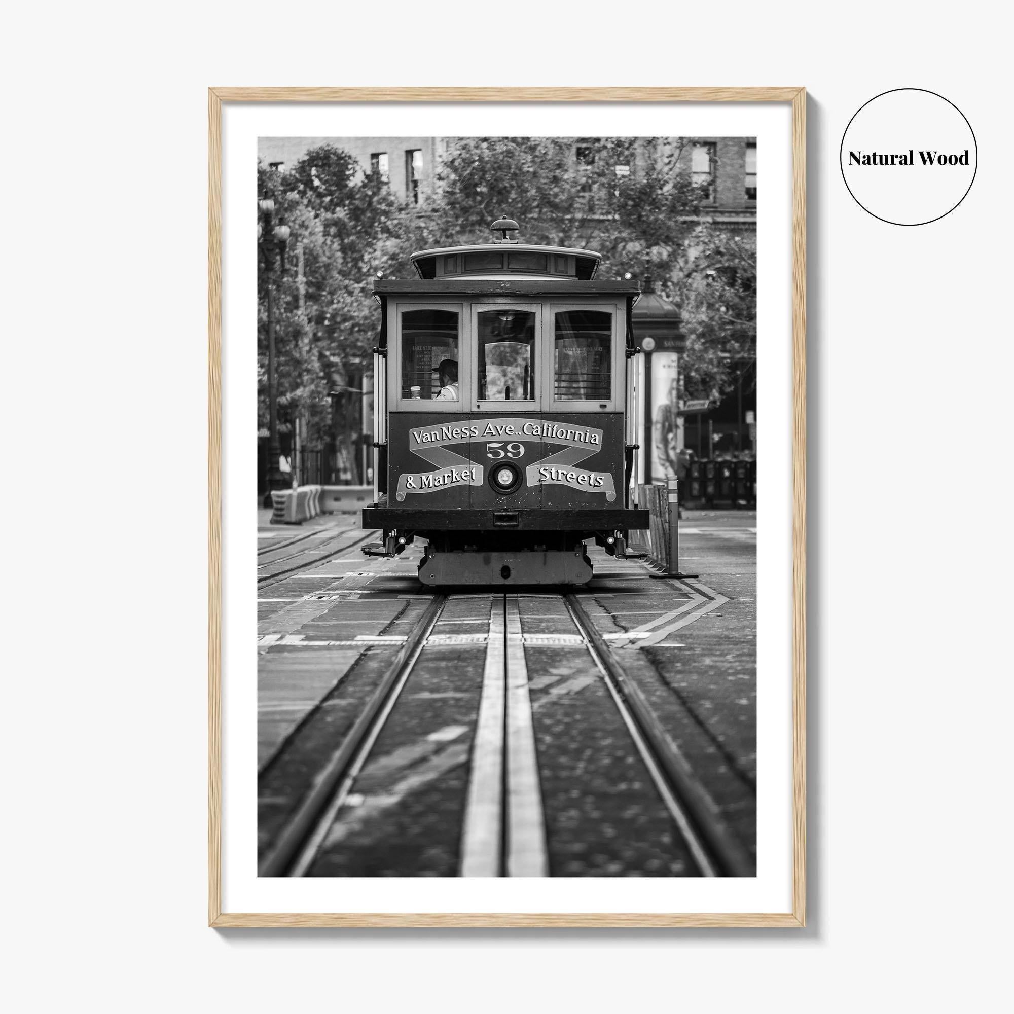 San Francisco Black and White Fine Art Photo Print, Cable Car, California Poster