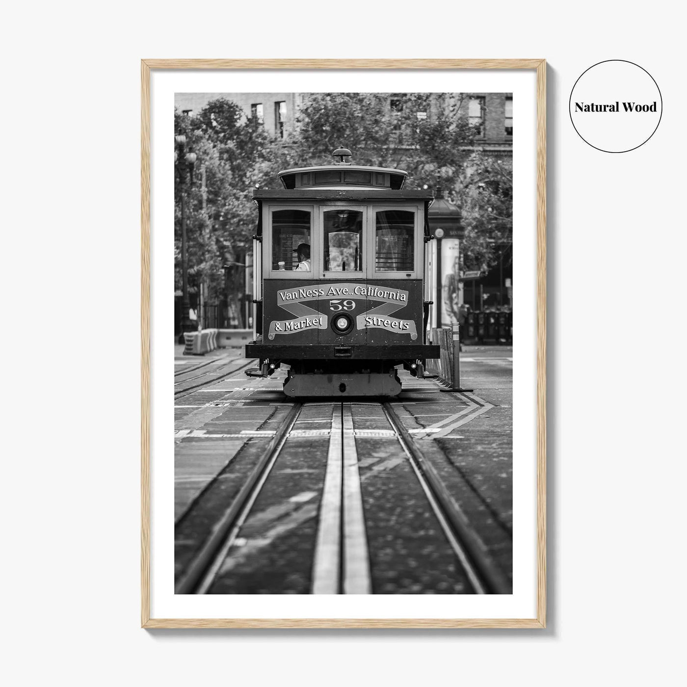 San Francisco Black and White Fine Art Photo Print, Cable Car, California Poster