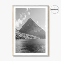 St Lucia Black and White Fine Art Photo Print, Gros Piton Poster