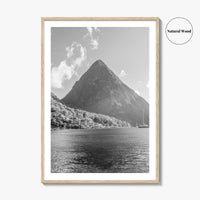 St Lucia Black and White Fine Art Photo Print, Gros Piton Poster