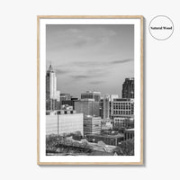 Raleigh Skyline Black and White Fine Art Photo Print, North Carolina Downtown, USA Poster