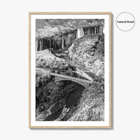 Zambia Black and White Fine Art Photo Print, Victoria Falls Bridge, Zambezi River Poster