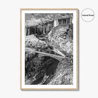 Zambia Black and White Fine Art Photo Print, Victoria Falls Bridge, Zambezi River Poster