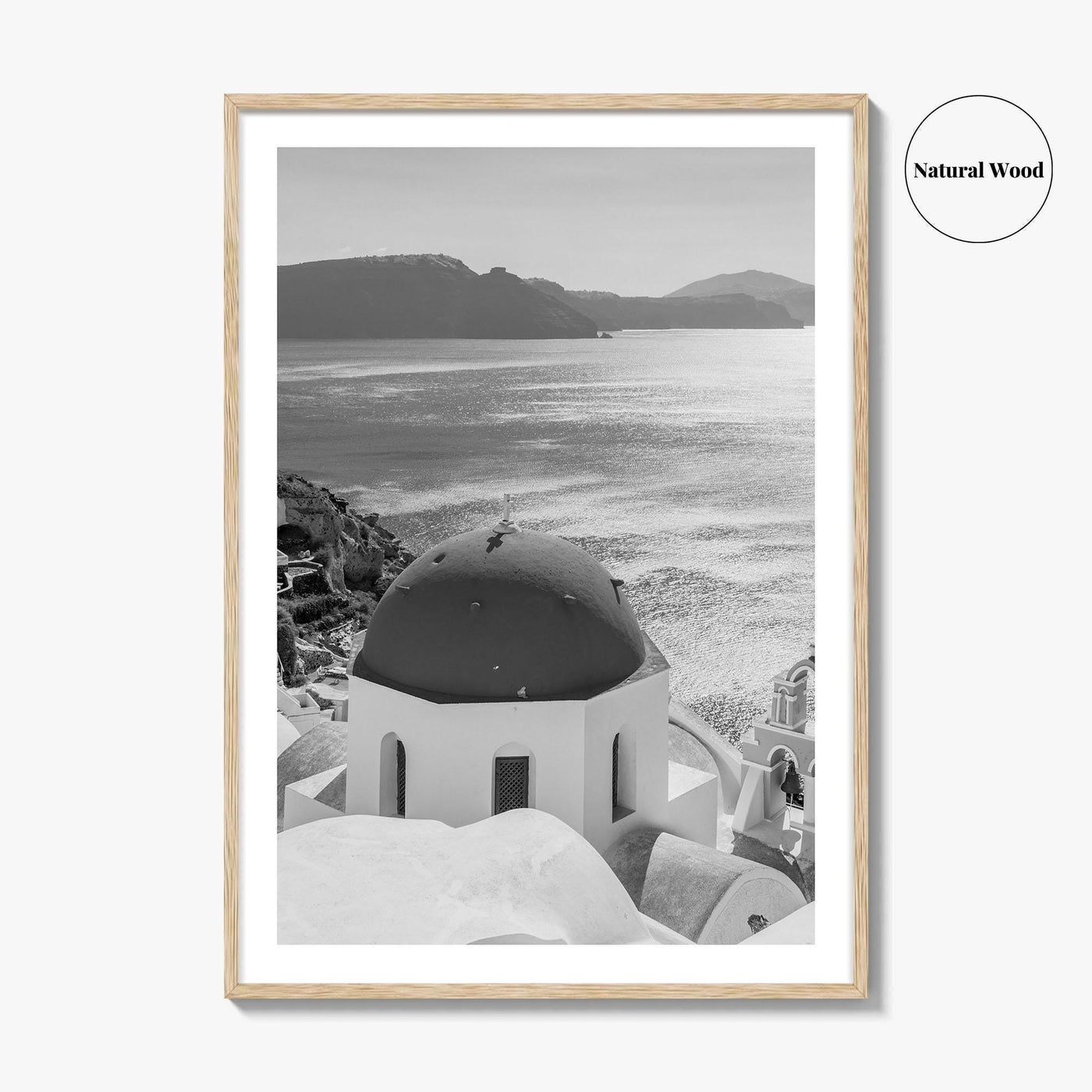 Santorini Greece Black and White Fine Art Photo Print, Cyclades Greek Islands Wall Poster