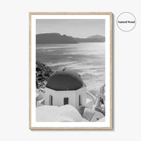 Santorini Greece Black and White Fine Art Photo Print, Cyclades Greek Islands Wall Poster