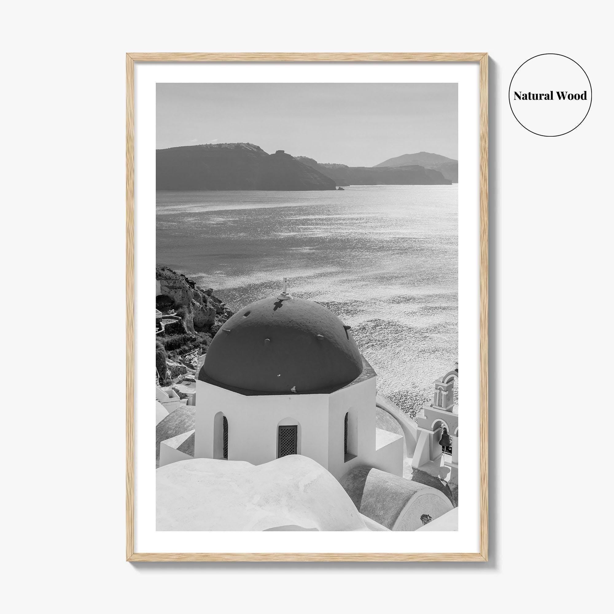 Santorini Greece Black and White Fine Art Photo Print, Cyclades Greek Islands Wall Poster