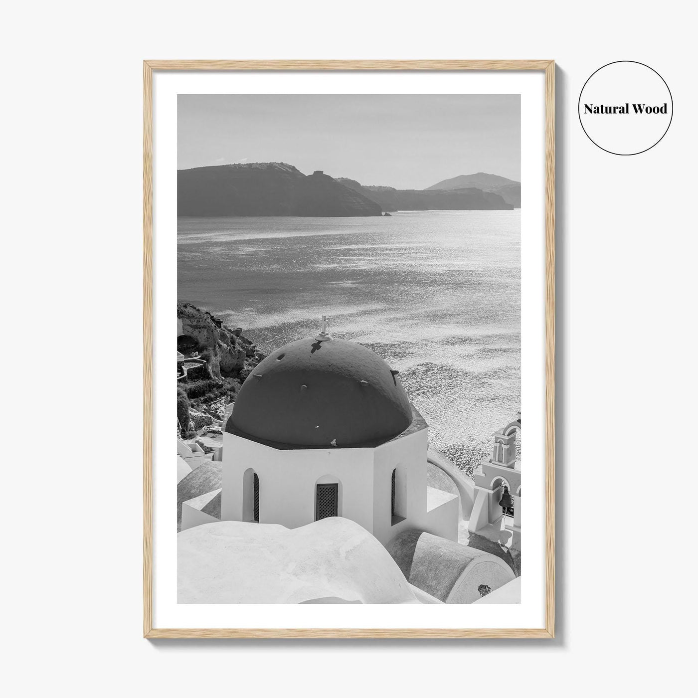 Santorini Greece Black and White Fine Art Photo Print, Cyclades Greek Islands Wall Poster