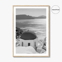 Santorini Greece Black and White Fine Art Photo Print, Cyclades Greek Islands Wall Poster