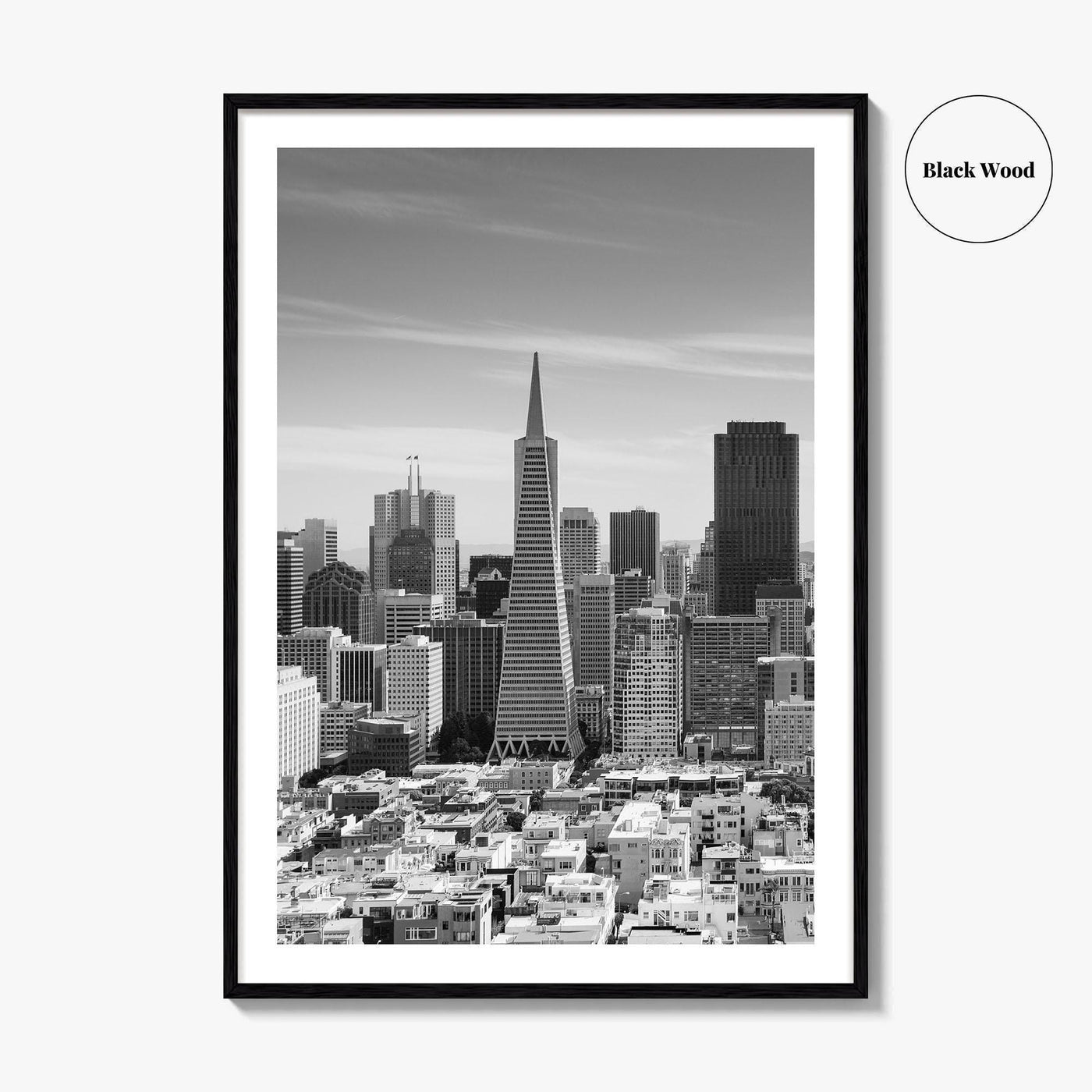 San Francisco Skyline Black and White Fine Art Photo Print, Bay Area California Poster