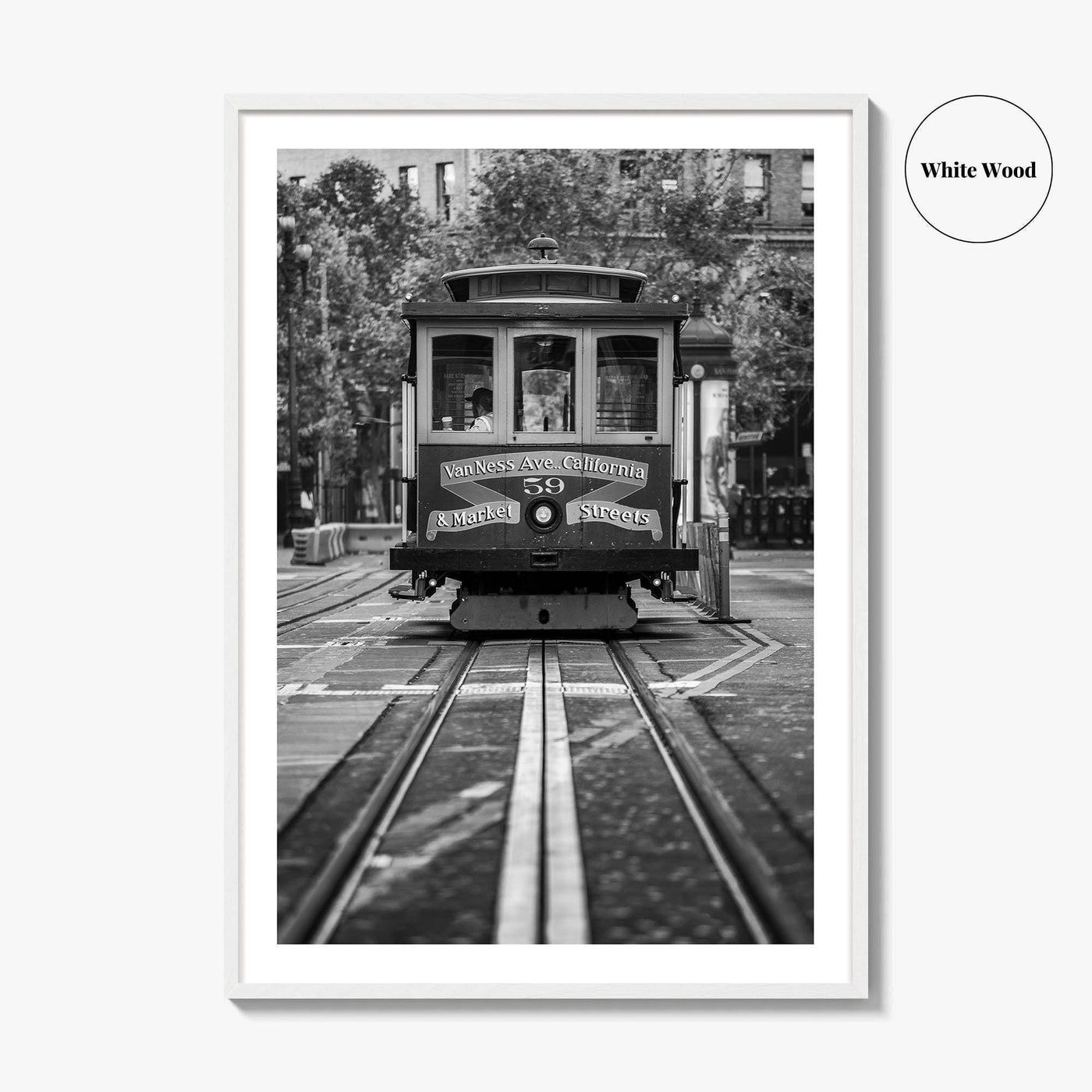 San Francisco Black and White Fine Art Photo Print, Cable Car, California Poster