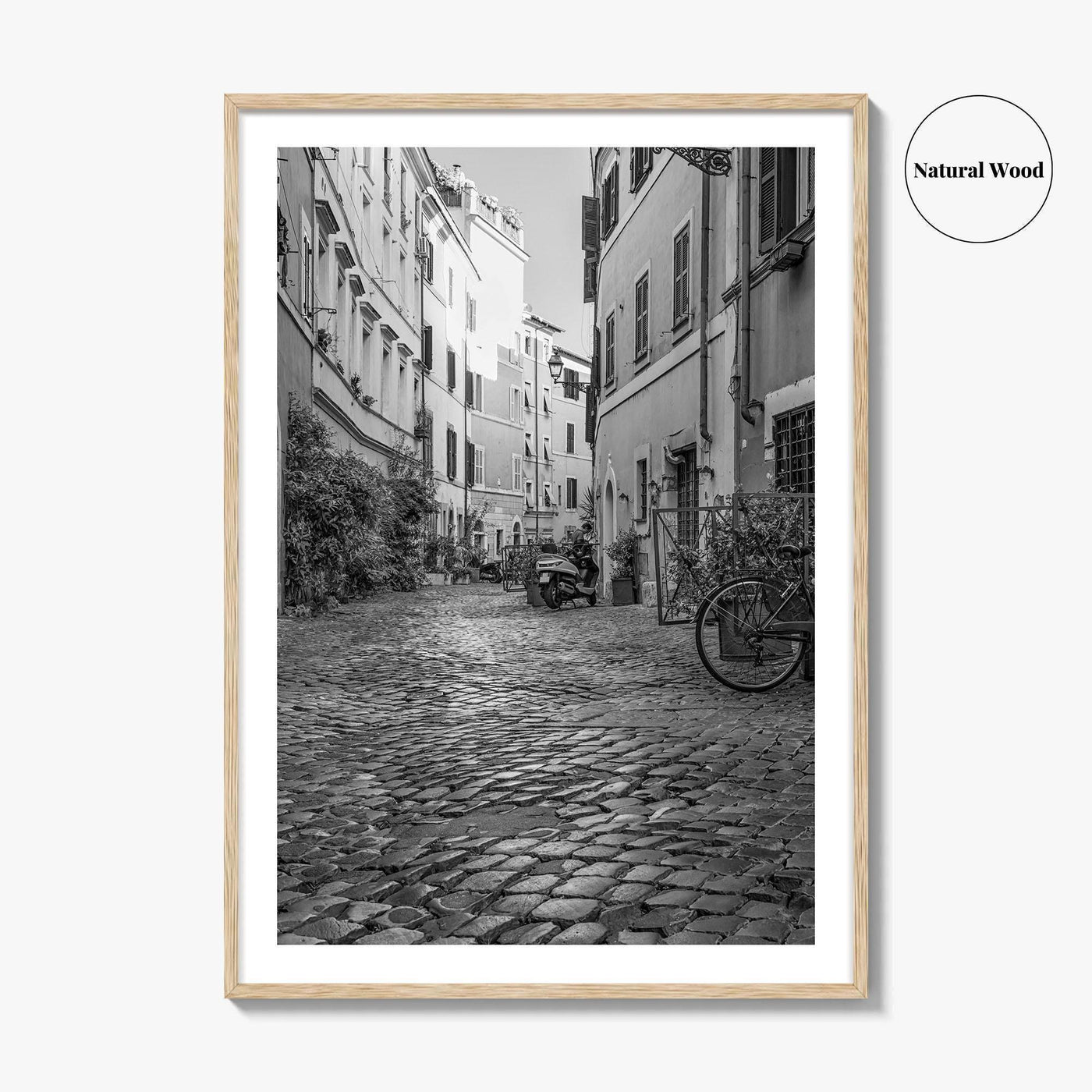 Rome Black and White Fine Art Photo Print, Trastevere Architecture, Lazio Italy Poster