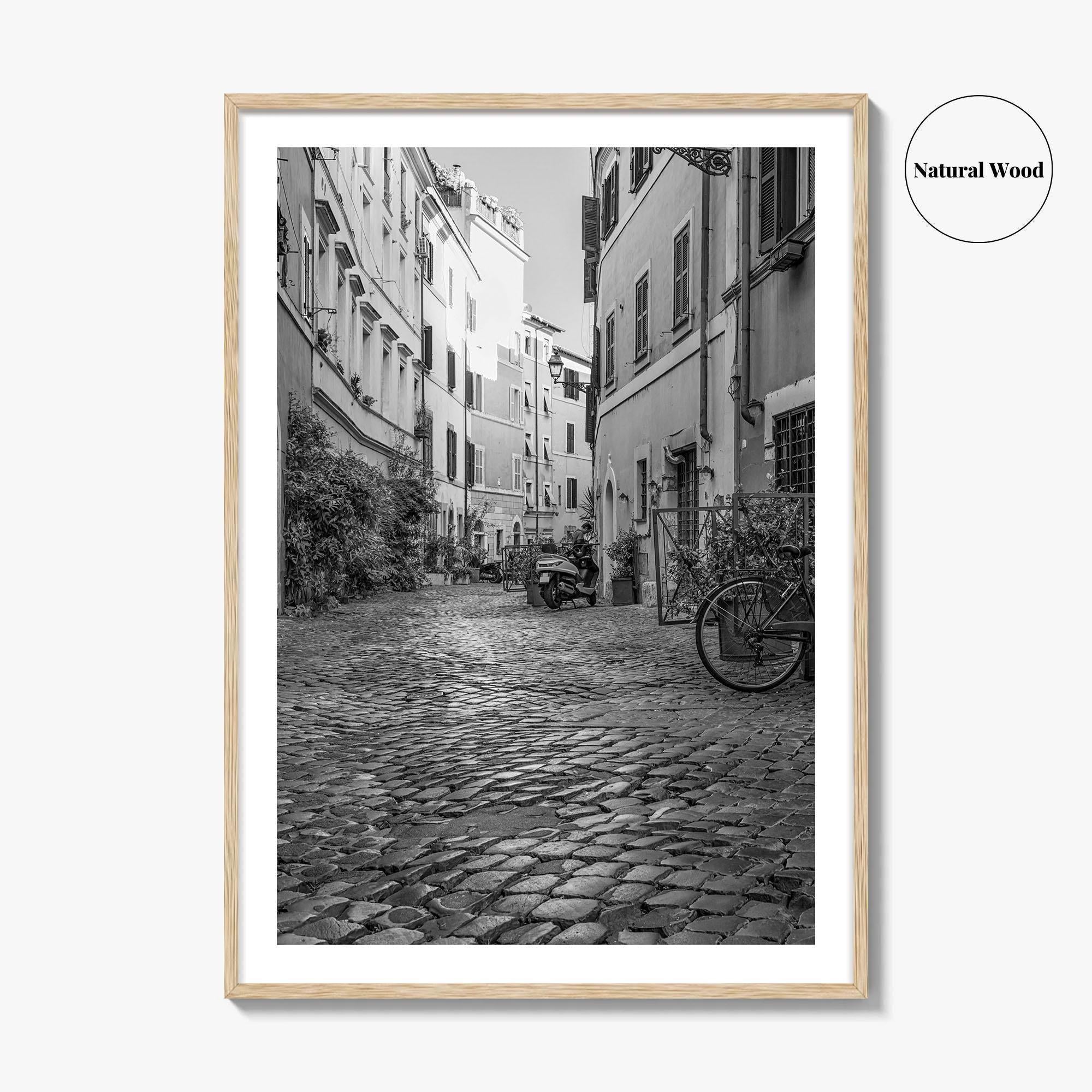 Rome Black and White Fine Art Photo Print, Trastevere Architecture, Lazio Italy Poster