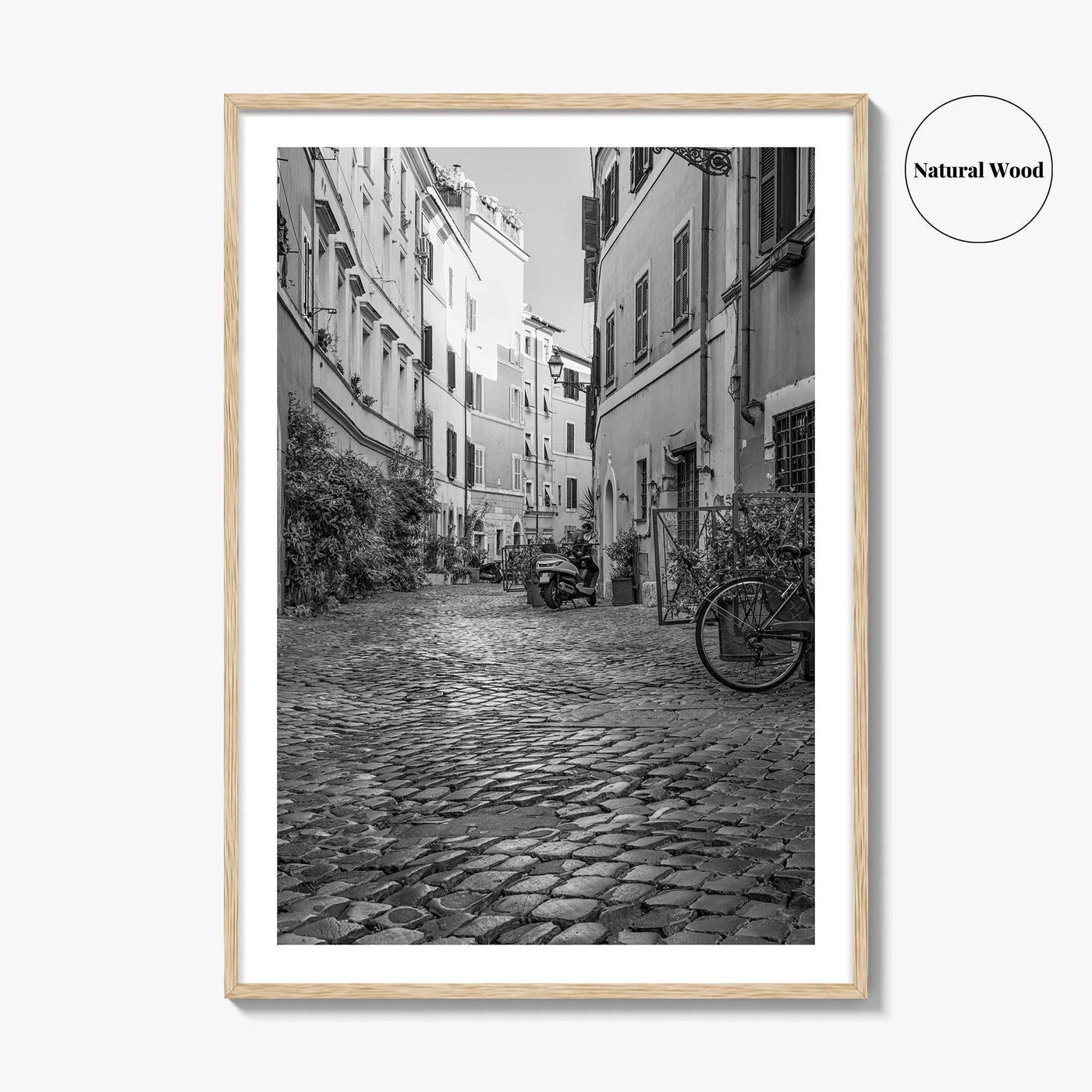 Rome Black and White Fine Art Photo Print, Trastevere Architecture, Lazio Italy Poster