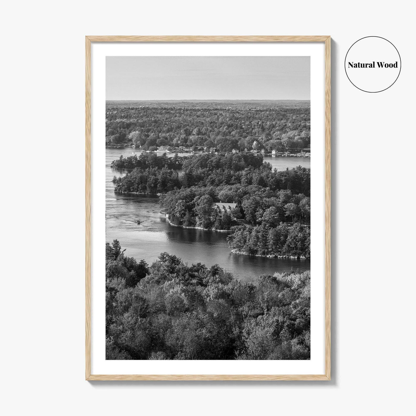 Thousand Islands Black and White Fine Art Photo Print, St Lawrence River Ontario Canada