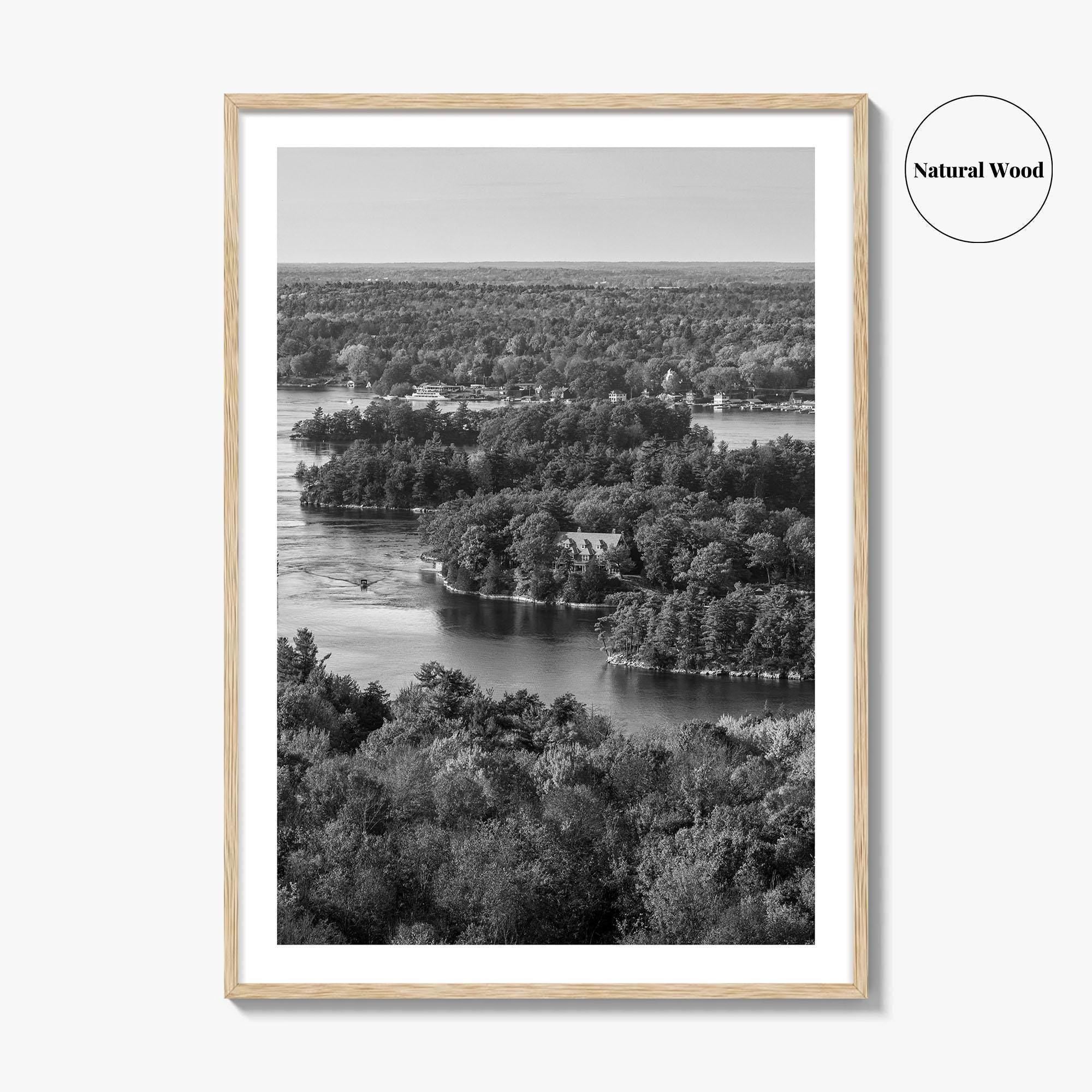 Thousand Islands Black and White Fine Art Photo Print, St Lawrence River Ontario Canada
