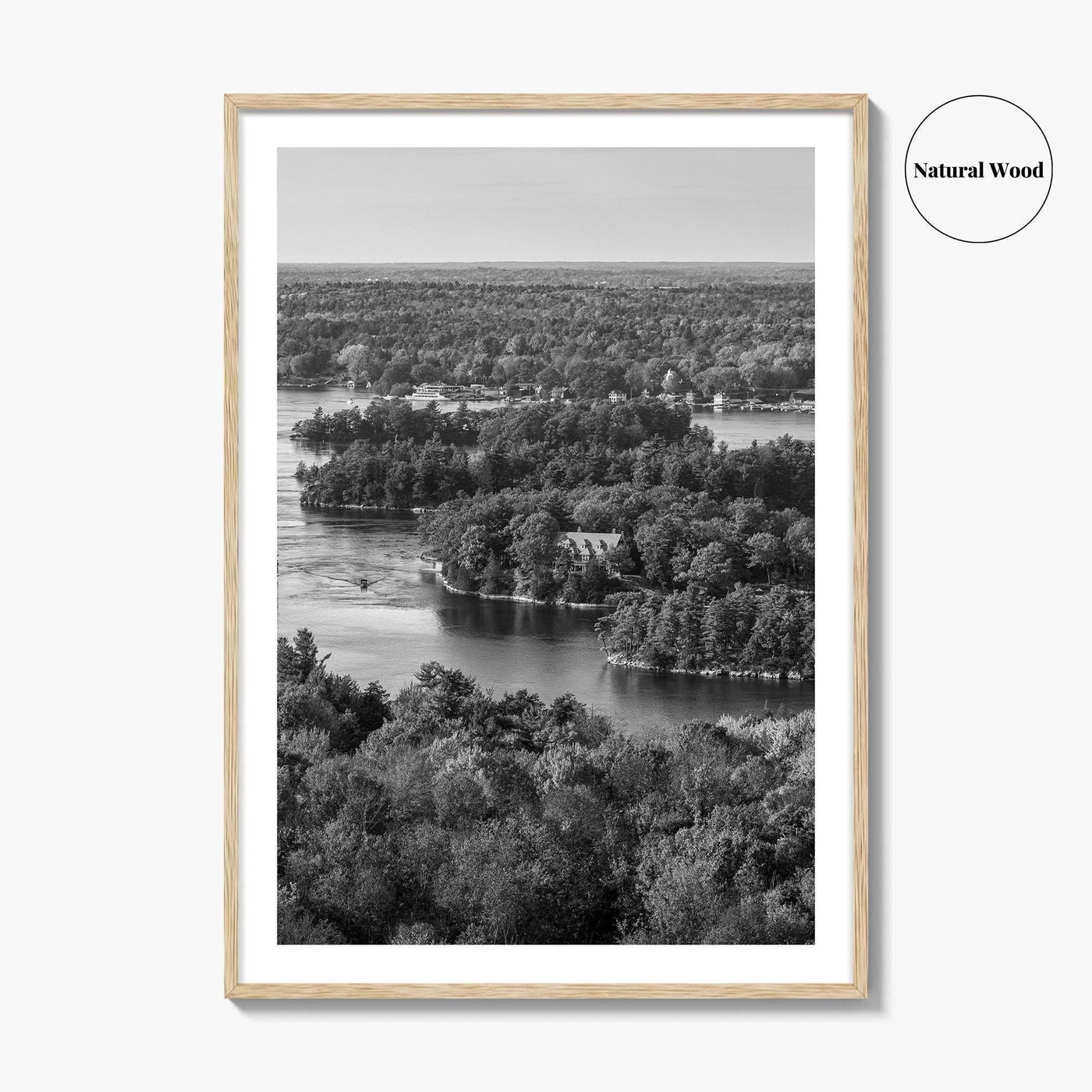 Thousand Islands Black and White Fine Art Photo Print, St Lawrence River Ontario Canada